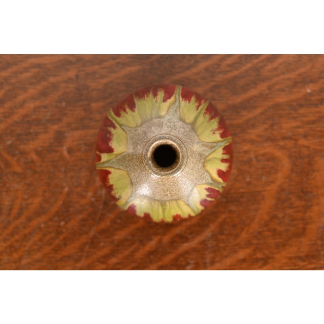 Late 20th Century Modern Drip Glazed Ceramic Bud Vase For Sale - Image 5 of 10