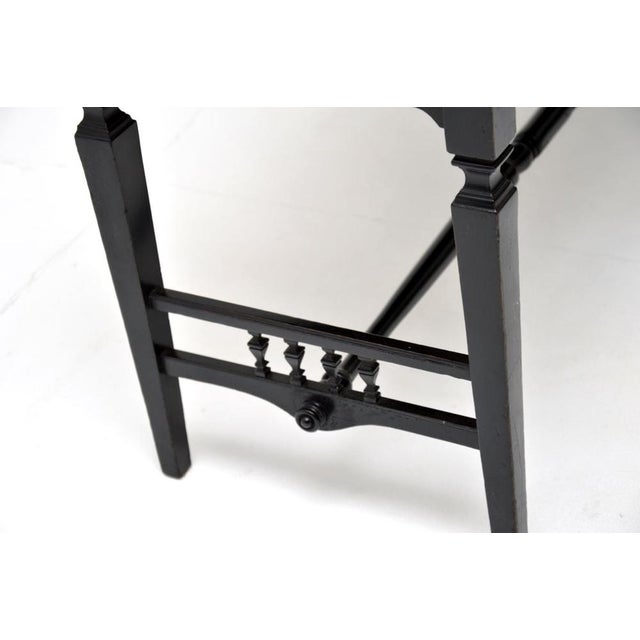 Wood Antique Victorian Ebonised Bench, 1890s For Sale - Image 7 of 9