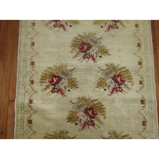 Textile Vintage Zabihi Collection Turkish Anatolian Floral Runner - 3'8" x 8'10" For Sale - Image 7 of 9