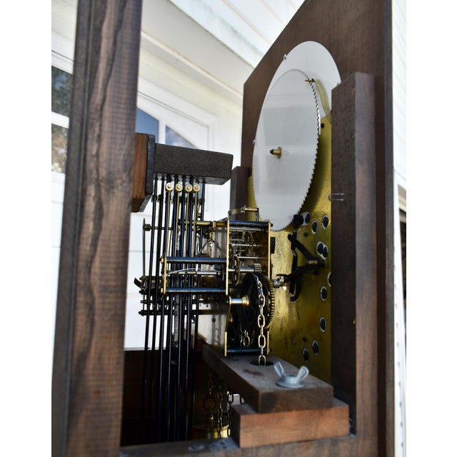 Vintage Colonial of Zeeland Traditional Style Mahogany Grandfathers Clock For Sale - Image 4 of 12