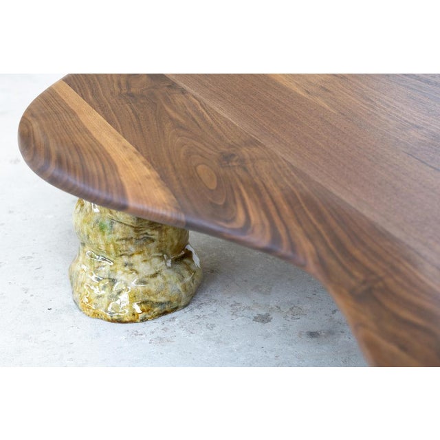 Walnut and Glazed Ceramic Coffee Table by Alexander Knysch For Sale - Image 9 of 16