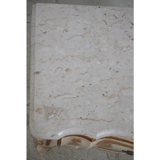 Gold Pair John Widdicomb Italian Marble Top Nightstands For Sale - Image 8 of 12