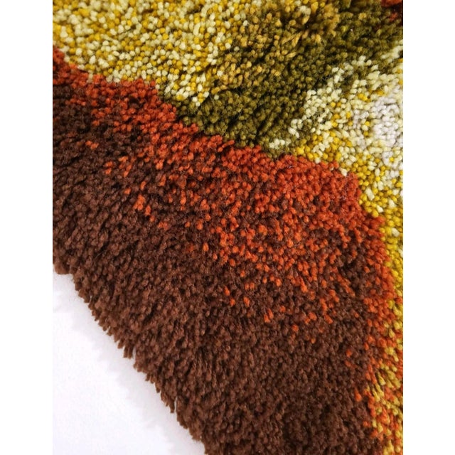 Mid-Century Modern German Handmade Wool Tapestry Wall Rug with Sunset, 1970s For Sale - Image 4 of 6