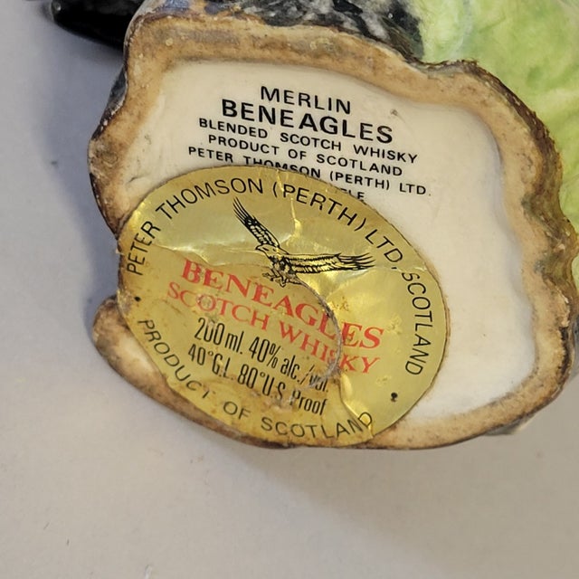 Royal Doulton Vintage Scottish Beneagles Merlin Figural Porcelain Scotch Whisky Decanter, C. 1970s For Sale - Image 4 of 8