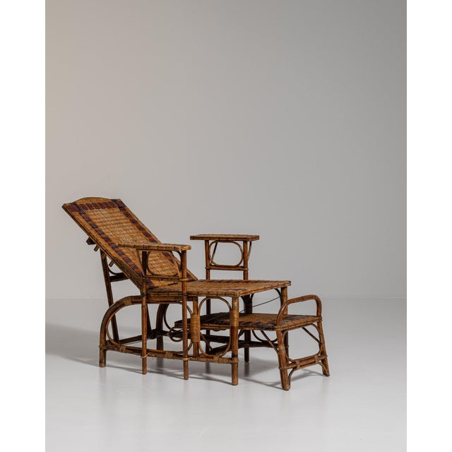 Traditional 19th Century Tan Bamboo Lounge Chairs For Sale - Image 3 of 18