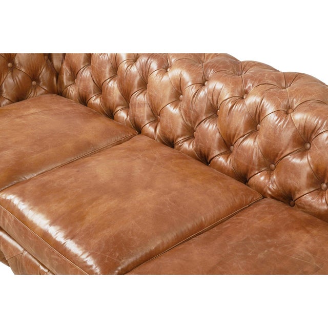 2020s Olivia Contemporary Tufted Chesterfield Sofa - Light Brown Leather For Sale - Image 5 of 7