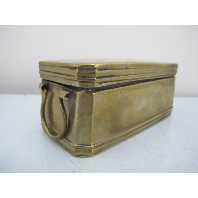 Indian Antique Mindanao East Indian Brass Copper Inlay Betel Nut Snuff Box For Sale - Image 3 of 11