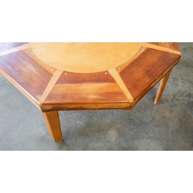 Mid 20th Century Vintage Sculptural Wooden Octagon Coffee Table For Sale - Image 14 of 18