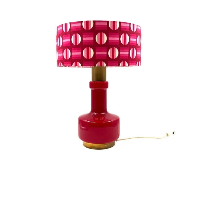 Space Age Red Glass Table Lamp, Italy, 1960s For Sale - Image 4 of 13