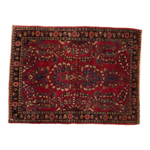 Vintage Fragment Sarouk Rug Mat - 2'3" x 3' For Sale