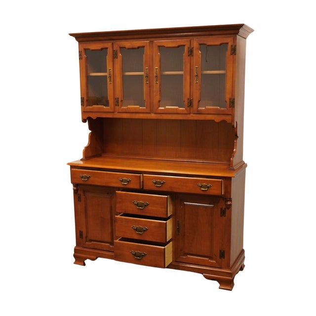 Tell City Solid Hard Rock Maple Colonial Style 52" Buffet W. China Cabinet 8390 - #48 Andover Finish For Sale In Kansas City - Image 6 of 12