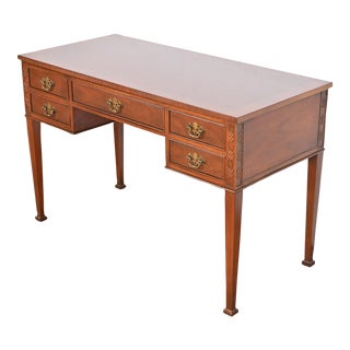 Baker Furniture Georgian Carved Mahogany Writing Desk For Sale