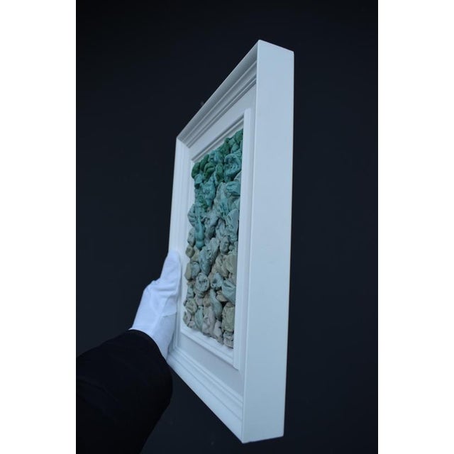 María Magán, Wall Mounted Sculpture with Mint Green Chewing Gum Forms, 2022, Wood For Sale - Image 4 of 11