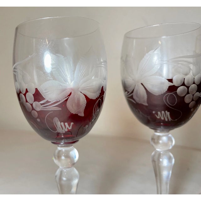 1940s Antique Cut to Clear Crystal Glass Shot Cordial Glasses W/ Stems -Set of Three For Sale In New York - Image 6 of 10