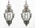 Vintage Silvered Bronze Versailles Diamond Baluster Lantern, Set of 2 For Sale - Image 9 of 10