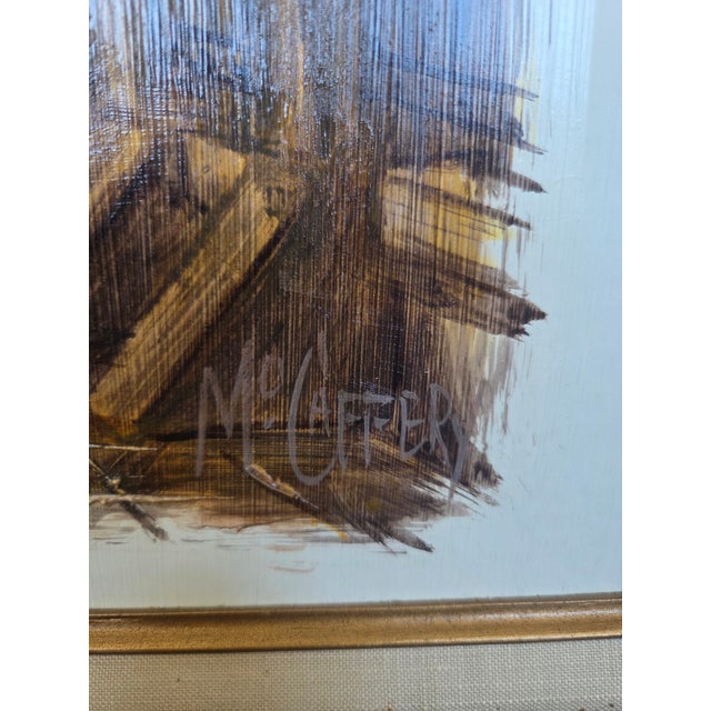 Brown Mid-Century James McCaffery New Orleans Cityscape Oil Painting on Board For Sale - Image 8 of 10