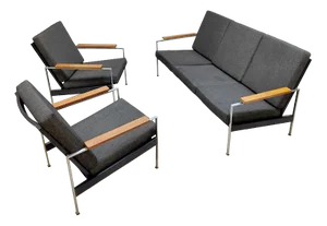 Vintage Dutch Sofa & Lounge Chairs by Rob Parry, 1950s, Set of 3