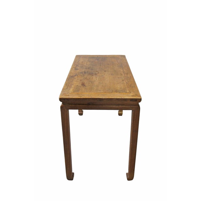 40" Long Naturally Aged Elm Table For Sale - Image 4 of 6