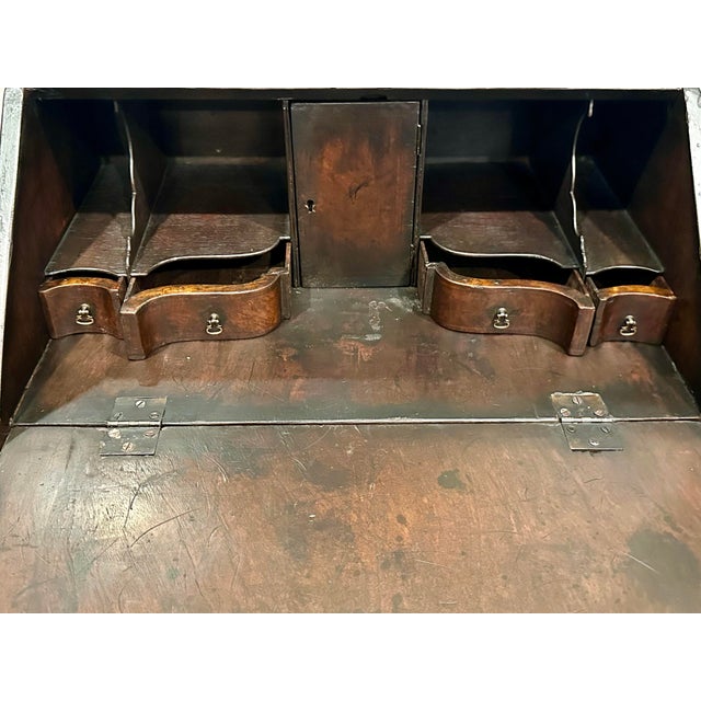Wood Antique Slant-Front Writing Desk on Carved Tripod Pedestal, 19th Century For Sale - Image 7 of 12