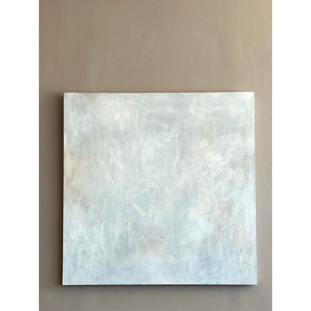 Vintage Boho Original Abstract Oil Painting on Canvas For Sale - Image 10 of 11