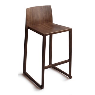 Hanna Counter Stool in Real Walnut Wood For Sale