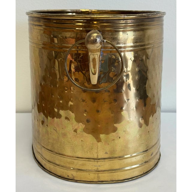 Vintage Oval Hammered Brass Planter With Handles For Sale In Kansas City - Image 6 of 10
