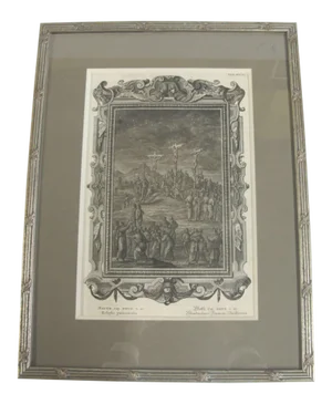 Holy Physics Johann Jakob Scheuchzer Antique Framed Copper Religious Engraving