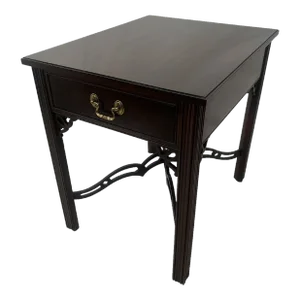 1990s Ethan Allen Nightstand Victorian Style Dovetail Drawer Mahogany