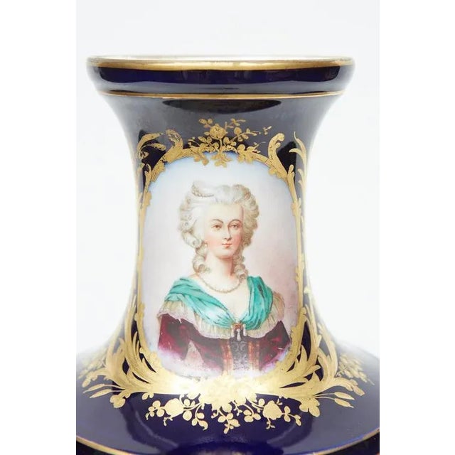 Manufacture de Sevres Mid 19th Century Sevres Style Hand Painted Porcelain Vase For Sale - Image 4 of 5
