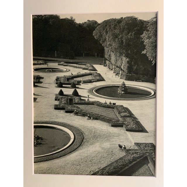 Marvelous vintage photo book print of the gardens at Versailles, France. Matted and ready to frame!