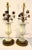 1940s Early Murano Aventurine Filled Hand Blown Glass With Brass Flower Pedal Lamps With Original Foil Tag, a Pair For Sale - Image 11 of 12