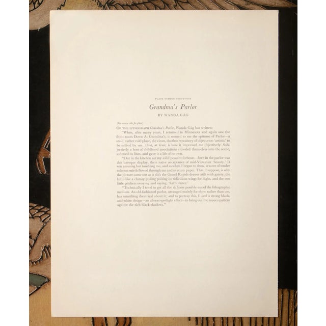 Paper 1939 After Wanda Gag "Grandma's Parlor", First Edition Period Offset Lithograph For Sale - Image 7 of 9