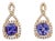 1.55ct Tanzanite Stud Earrings, Solid 14k Yellow Gold – Cushion 5mm For Sale