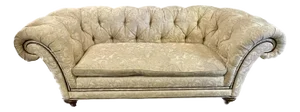 Vintage Large Upholstered Baker Tufted Sofa