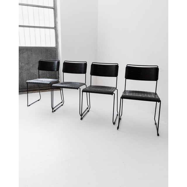 Vintage Dining Chairs in Black Metal and Plastic, 1980s, Set of 4 For Sale - Image 14 of 18