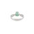 Green 14k White Gold Emerald and Diamond Twisted Ring Size 6 For Sale - Image 8 of 13