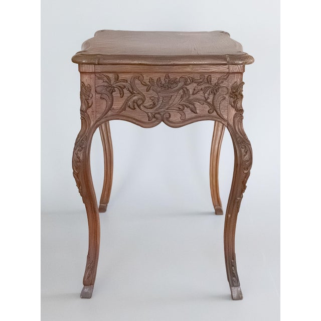 19th Century French Carved Oak Side Table With Drawer For Sale In Houston - Image 6 of 12
