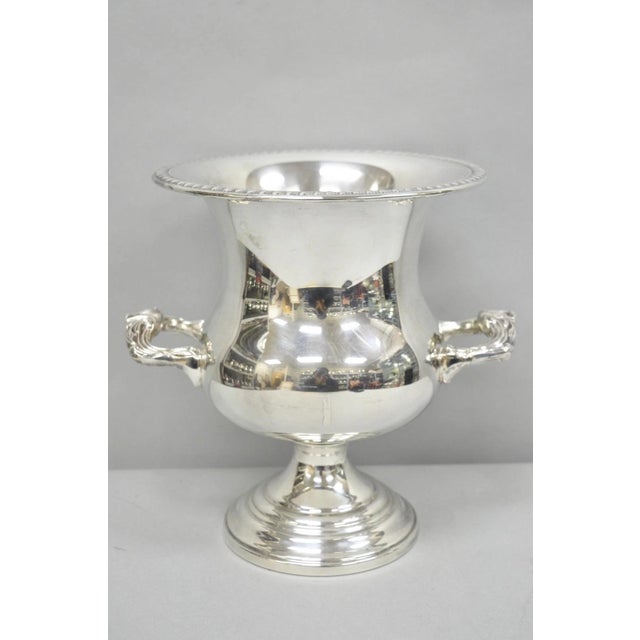 Vintage Sheridan Silver Plated Trophy Cup Urn Champagne Chiller Ice Bucket For Sale - Image 15 of 16