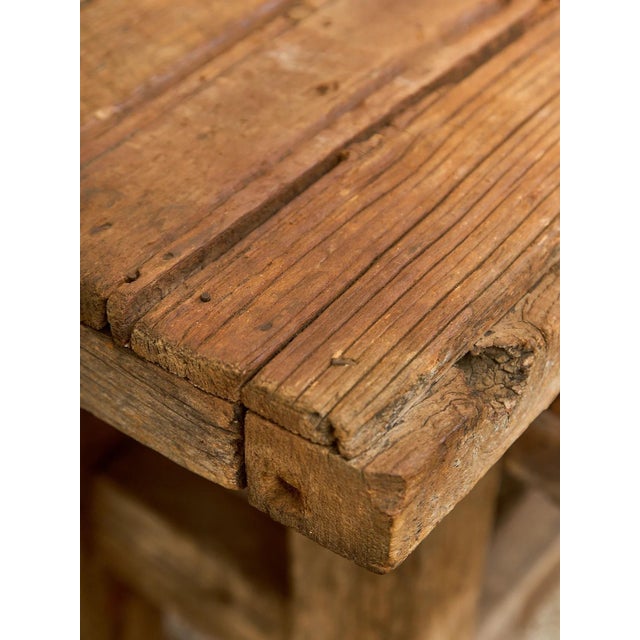 Rustic French Utilitarian Rustic Antique Desk For Sale - Image 3 of 12