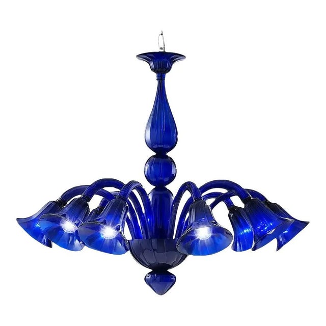 Pop Blue-Ocean Murano Style Glass Chandelier by Simoeng For Sale - Image 4 of 10