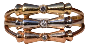The Old Montauk Highway: Tricolor Ring with Natural Diamonds