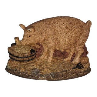 20thc Century Cast Iron Pig Door Stop For Sale