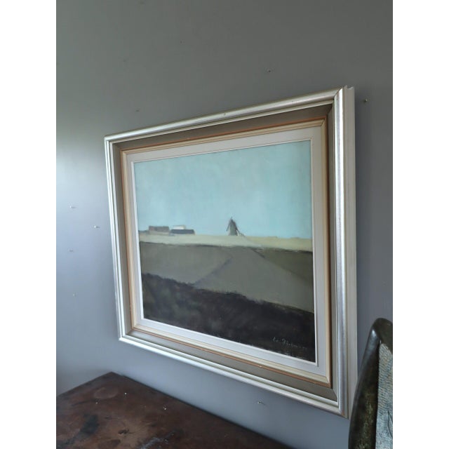 Mid 20th Century 1959 Mid-Century Modern 'Quiet Fields' Vintage Swedish Landscape Oil Painting, Framed For Sale - Image 5 of 11