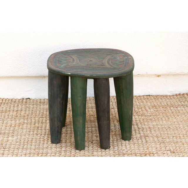 1950s Forest Green African Nupe Side Table For Sale - Image 5 of 7
