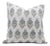 Fabdivine Floral Block Print Pillow Cover 18x18 Inch Off-White Linen-Mor Mukut For Sale