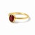 Oval Garnet Solitaire Ring in Gold Timeless and deeply elegant, this ring features a rich oval-cut garnet set in a smooth...