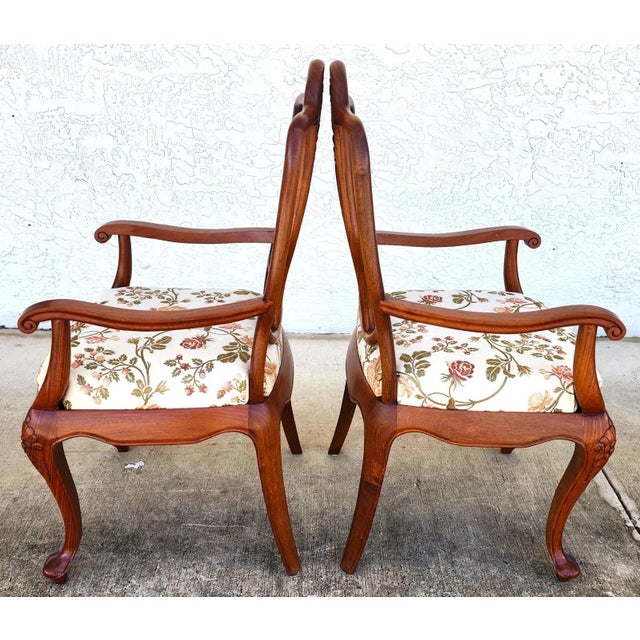 George Zee George Zee & Co Hand Carved Rosewood Armchairs a Pair For Sale - Image 4 of 17
