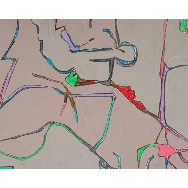 Paper 1980s Signed Abstract Mixed Media Painting by Harry Hilson For Sale - Image 7 of 7