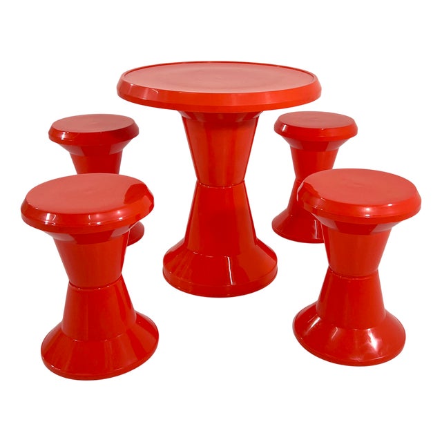 Taormina Table & Stools from Giganplast, 1970s, Set of 5 For Sale