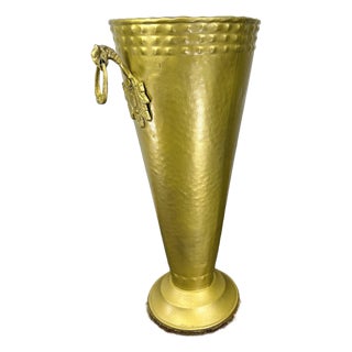 Vintage French Style Metal Carved Umbrella Stand For Sale